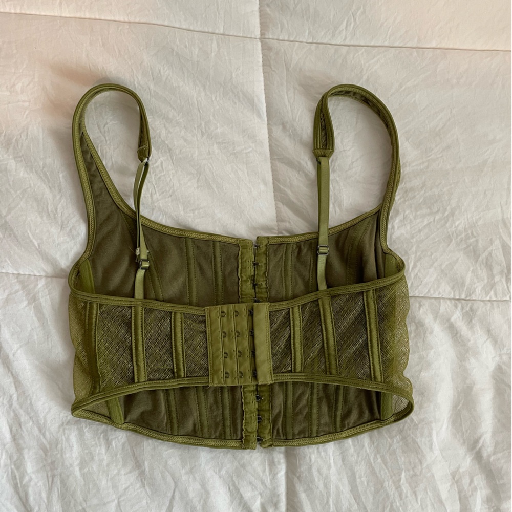 Green Corset Top SOLD - Picture 2 of 6